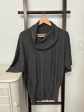 Michel plus size 1X Charcoal grey Short-Sleeve Cowl Neck Sweater comfortable